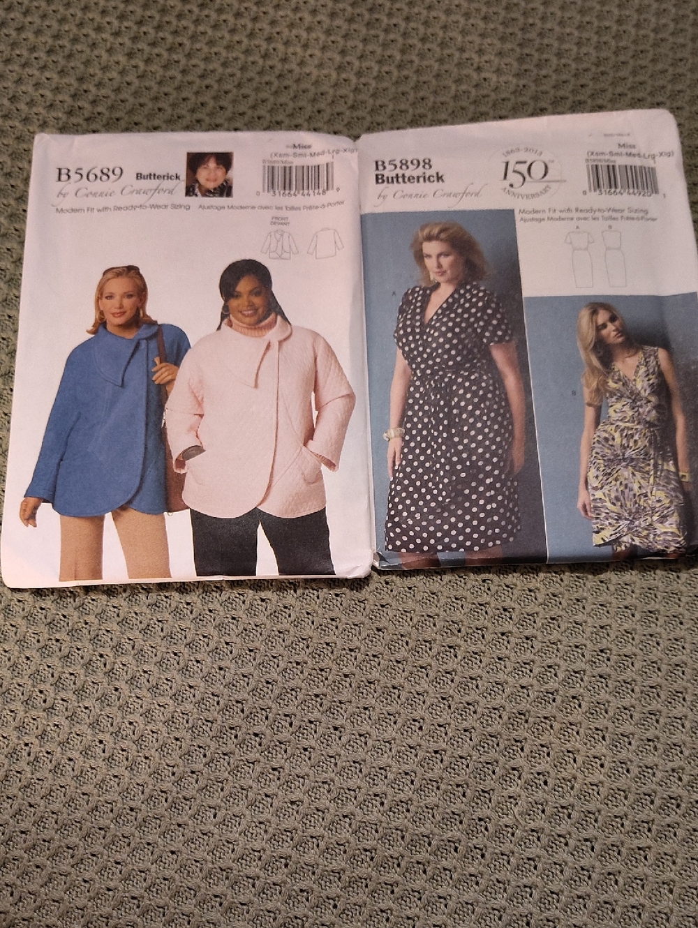 Butterick Women’s Blue and Light Pink Draped Pea Coat Patternand Wrap Dress